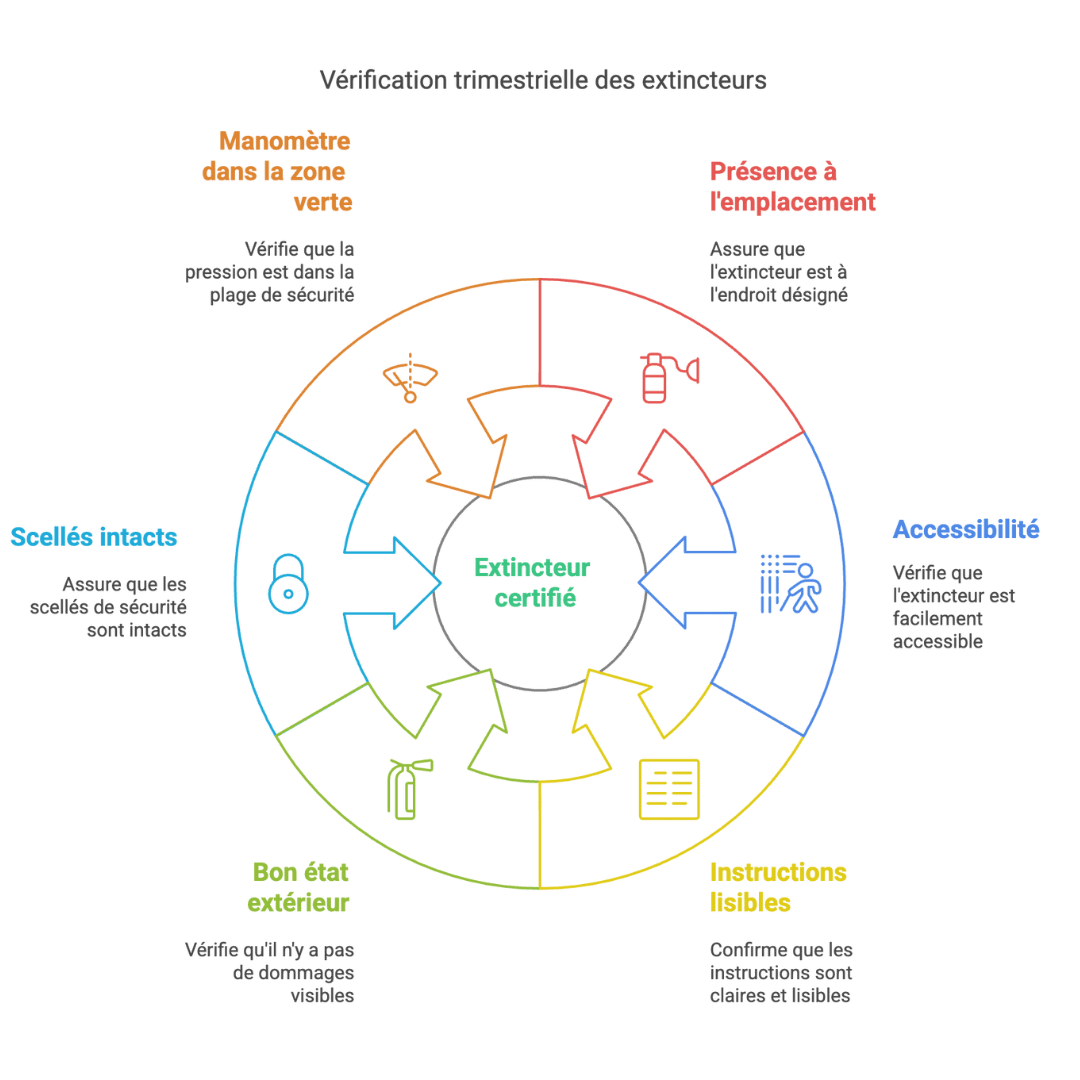 Contrôle trimestriel d'un extincteur